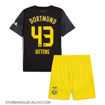 Borussia Dortmund Jamie Bynoe-Gittens #43 Maglia Gara Trasferta Repliche 2024-25 Bambino Maniche Corte